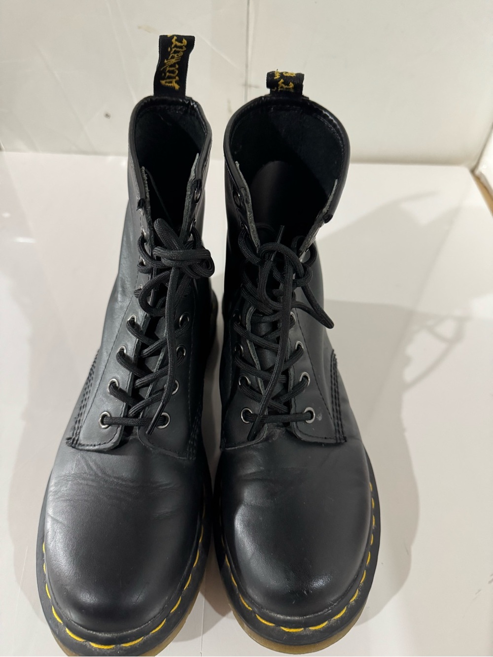 Dr. Martens Black Leather 8-Eye Lace-Up Boots Size 9